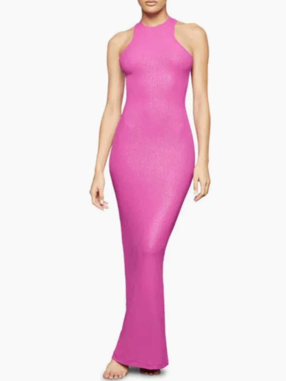 SKIMS Fuchsia Foil Racerback Maxi Dress XS